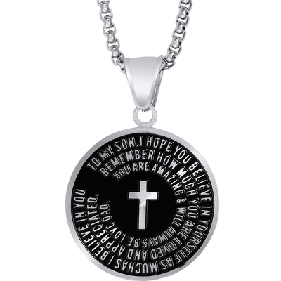 圆盘男朋克风挂件十字架吊坠