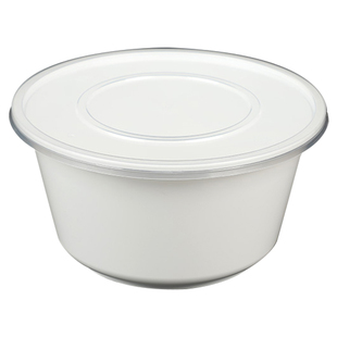 白色圆形汤碗 一次性塑料快餐便当盒加厚老乡鸡外卖汤碗打包餐盒