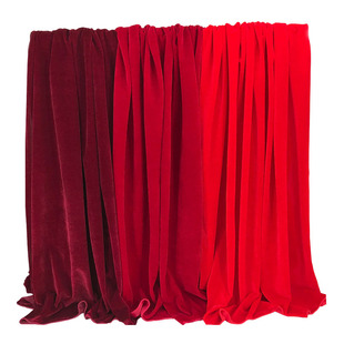 红色金丝绒布料酒红色金丝绒面料枣红暗红会议桌布背景布舞台幕布
