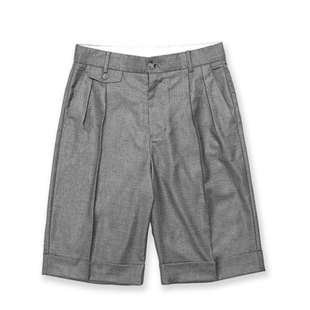 NICK wooster经典复古宽松嘻哈双褶阔腿休闲短西裤男5分大码夏潮