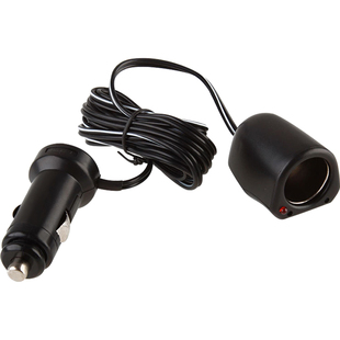 yac车载点烟器插头延长线电源母座转接头12v汽车用品2m加长线充电