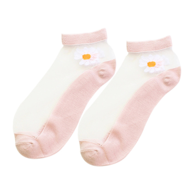 小雏菊袜子女ins潮底纯棉底玻璃