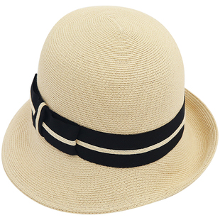 夜半客 精致可折叠渔夫帽女优雅赫本风凉帽蝴蝶结韩国高品质春夏