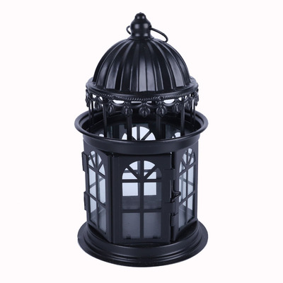 铁艺田园复古风北欧灯笼蜡烛台