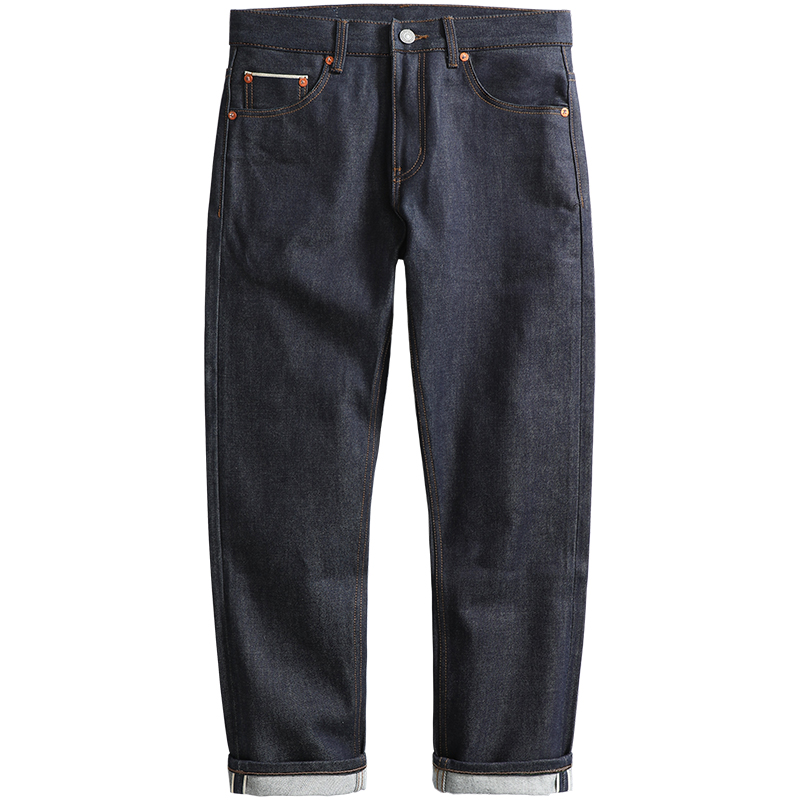 15oz金边赤耳丹宁牛仔裤男款秋直筒宽松长裤子原色养牛高街潮牌