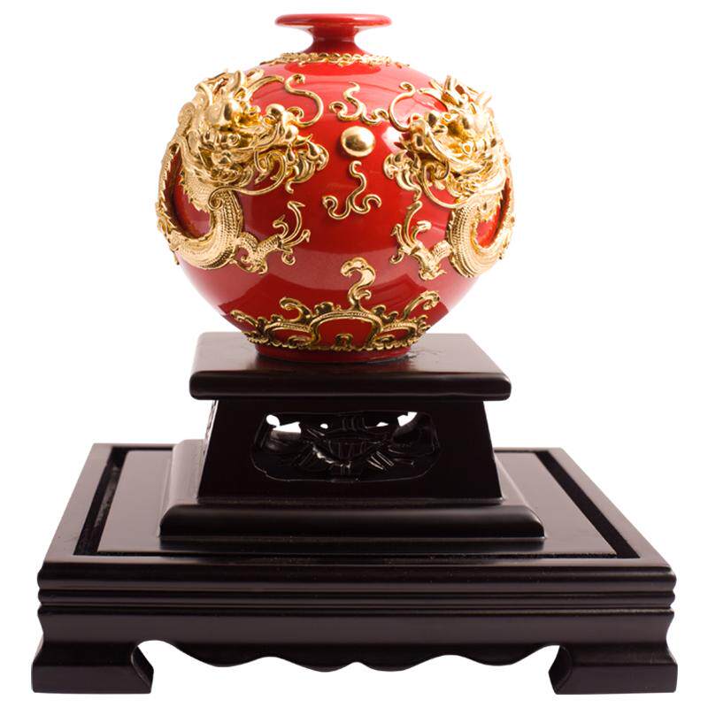 金箔龙凤呈祥摆件新婚礼物送闺蜜