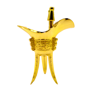 仿古青铜爵杯摆件中式复古创意金属酒杯父辛爵酒樽酒柜装饰品礼品