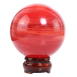 红水晶熔炼球红色摆件鸿运当头家居客厅装饰办公婚庆旺铺开业礼品