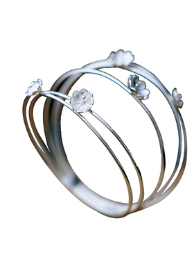 原创自然清新花簇多圈层手镯时尚