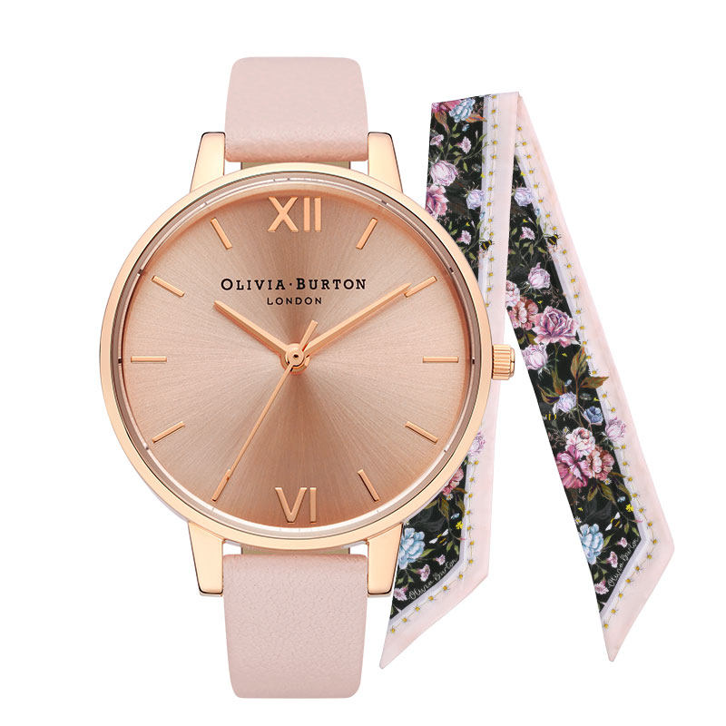 OliviaBurton简约手表女 丝巾套装 英国正品进口女士欧美腕表女表