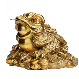 黄铜金蟾摆件招三足金蟾财三脚蟾蜍铜金蝉家居办公室店铺开业礼品