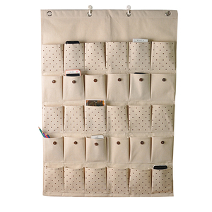 20格挂袋棉麻收纳袋多兜挂袋卡片小物门后墙体多功能布艺挂袋包邮