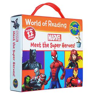 漫威复仇者联盟分级读物12册 World of Reading Marvel Meet the Super Heroes 英文原版幼儿英语启蒙初级图画 钢铁侠蜘蛛侠