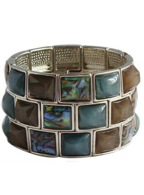 新店5折欧美外贸饰品时尚复古宫廷重量级夸张天然母贝宽手镯