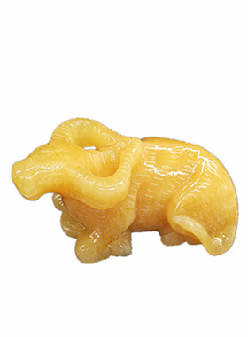 天然米黄玉生肖鼠龙蛇玉石工艺品
