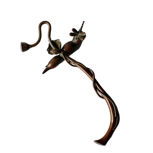 纯手工铸铜壶盖叉 纯铜创意壶叉老铁壶铜壶盖夹子叉子 茶道六君子