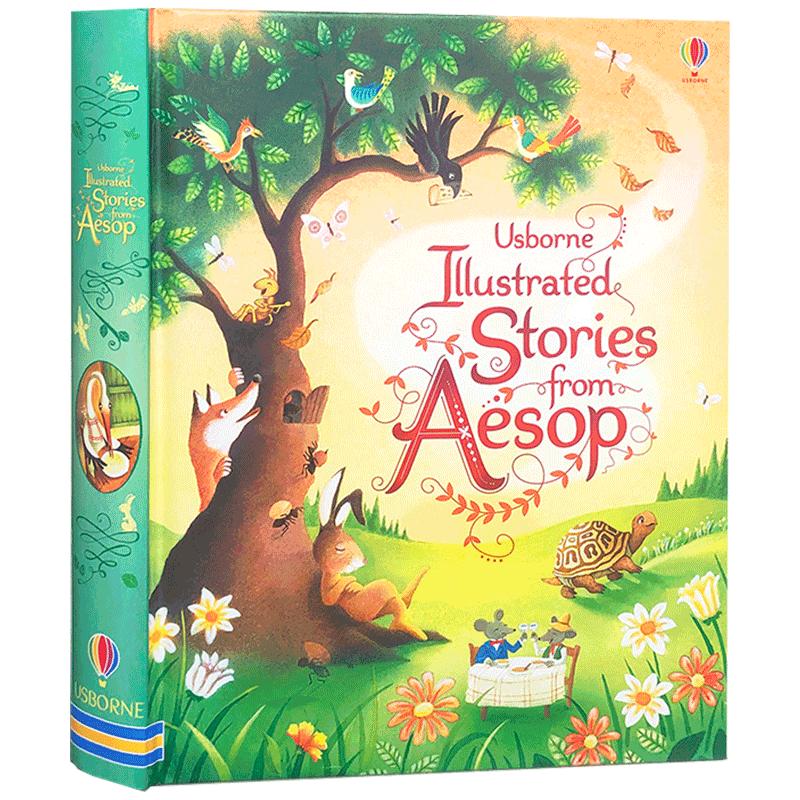 进口英文原版绘本 Usborne Illustrated Stories from Aesop 伊索寓言纯英文版精装全彩插画版 儿童故事书 学生课外英文读物