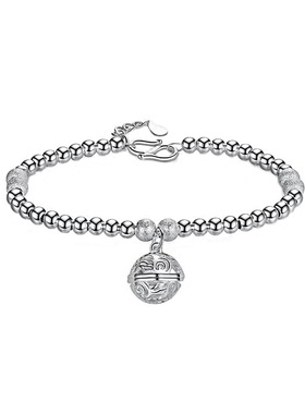 99足银铃铛宫铃手链女幸运刻字