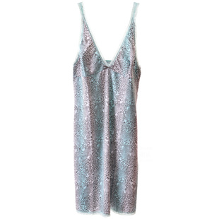 hanes恒适家居服吊带裙蕾丝V领开叉性感睡衣女士夏MLW923包邮清仓