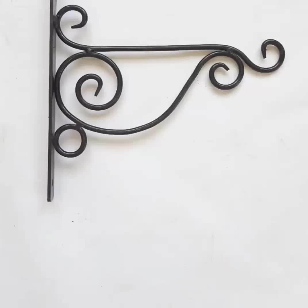 Balcony Iron Hook Flower Pots Wall Mounted Hanging Bracket Indoor And
