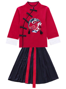 唐装长袖幼儿演出服中国风男