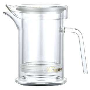 玉兰香纱网布过滤耐热玻璃壶花茶壶红茶杯绿茶泡鸭嘴高硼硅侧把杯