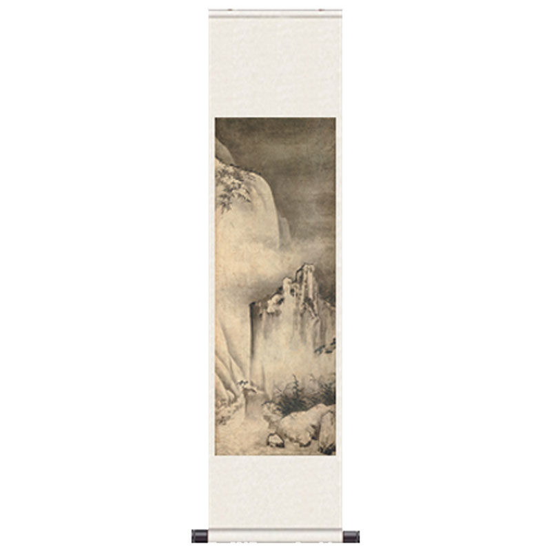 仿古山水六联画六条屏卷轴画丝绸画茶楼装饰壁画水墨画泛舟风水画