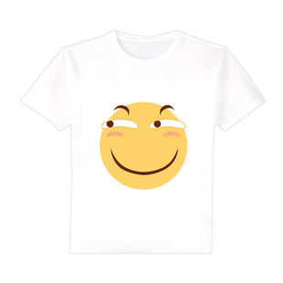 滑稽脸恶搞表情T恤夏季短袖长袖圆领白T情侣服学生社团痛T衣服 男