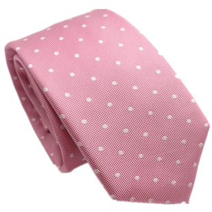 粉色欧美风男士高档波点休闲潮礼盒装红色蓝灰色结婚正装真丝领带