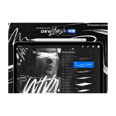 35款绘画马克笔手写书法肌理效果procreate笔刷IPAD绘画笔刷包