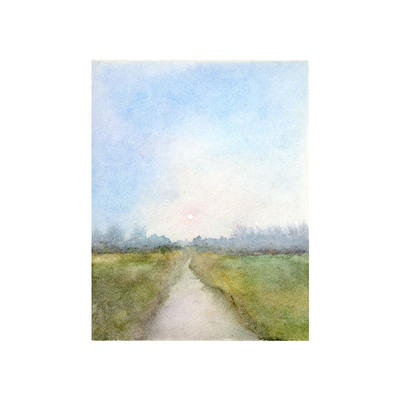 水彩画明信片客厅家居装饰