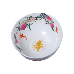 5英寸寿碗 景德镇陶瓷寿碗定制骨瓷饭碗福碗寿桃面碗寿辰回礼品