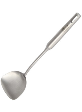 momscook圆柄一体成型不锈钢锅铲