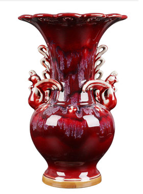 花瓶雕刻窑变家居工艺品陶瓷器