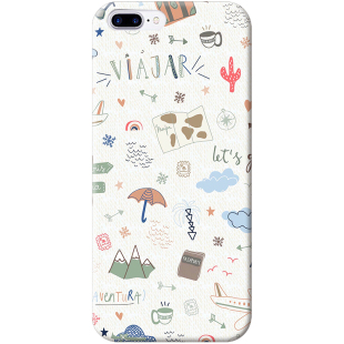 欧美插画平铺物体可爱适用苹果7p三星s7oppo r11 荣60p10手机壳包邮