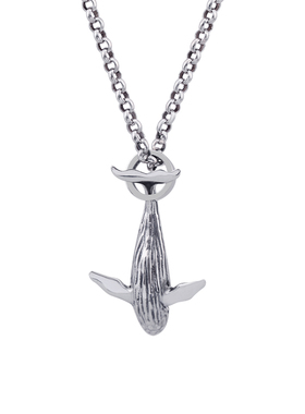 纯银52赫兹鲸鱼吊坠项链挂件浪漫