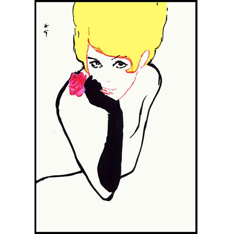 英国V&A博物馆 David Downton 时尚插画时装办公装饰画公司无框画