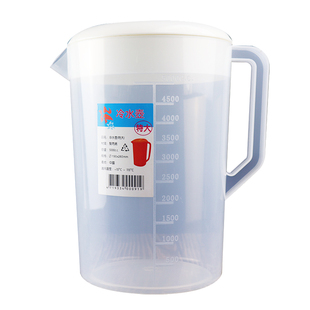 带刻度冷水壶超大容量塑料加厚耐热量杯奶茶店凉水杯2000-5000ML