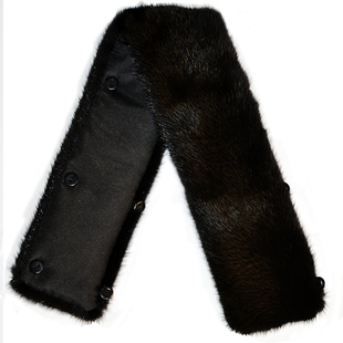 进口水貂毛领子立领毛领子通用整皮竖领冬季羽绒服大衣真皮草领子