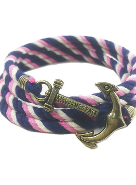 编织欧美风情侣纯棉船锚手绳