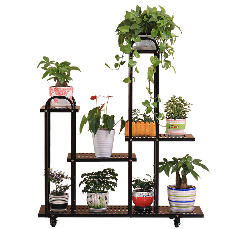 花架子室内客厅阳台置物架多功能铁艺多层落地多肉绿萝简约花盆架