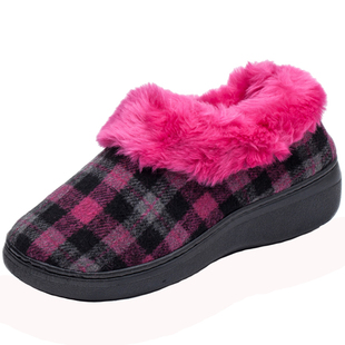 宝人棉拖鞋清仓女冬季全包跟厚底保暖防滑家居拖鞋女甜美中跟棉鞋