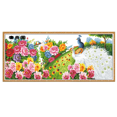 水晶砖石秀贴画粘钻客厅八骏图