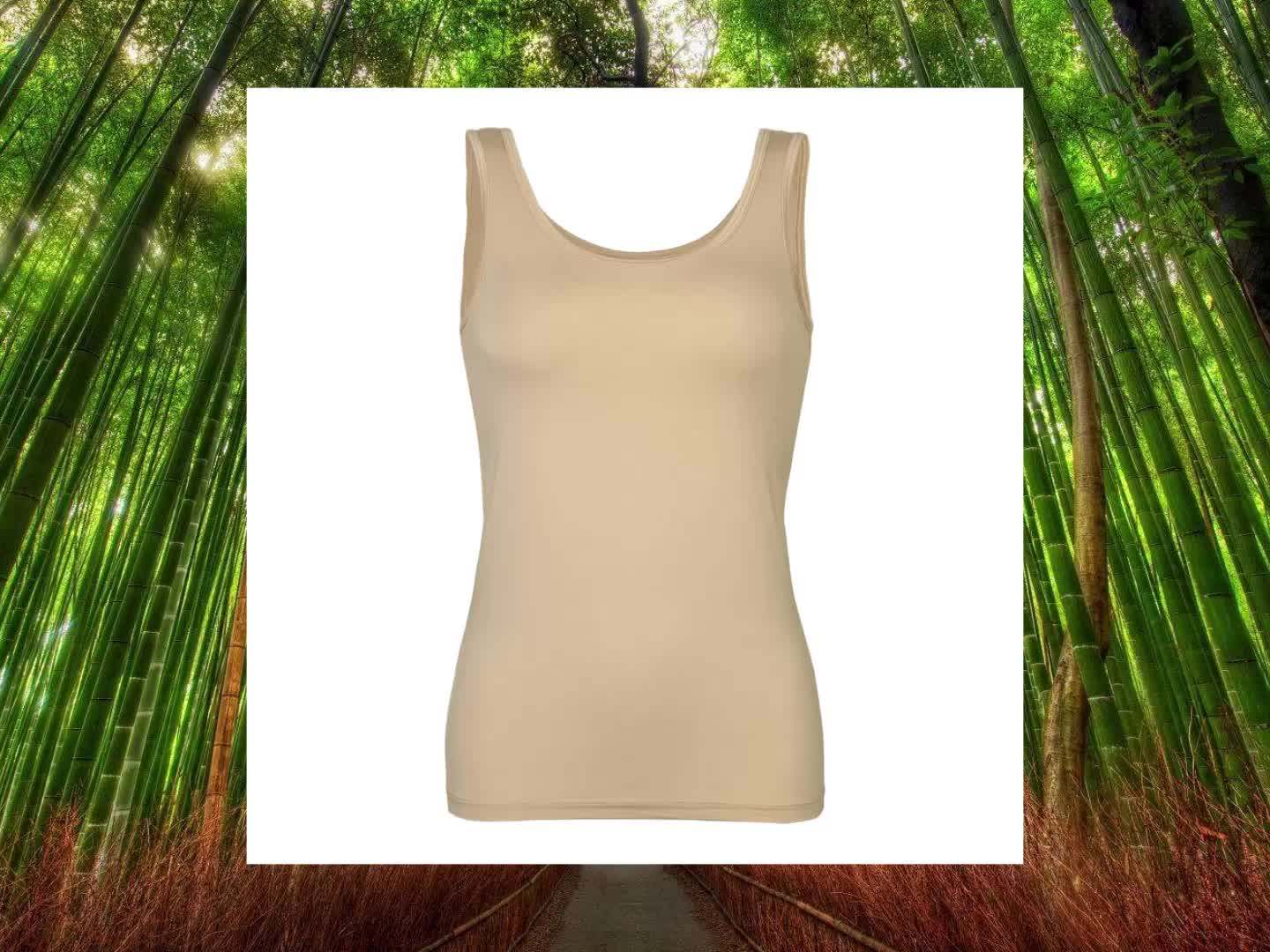 Breathable White Blank Tank Top Wholesale Womens Bamboo Fiber Clothing