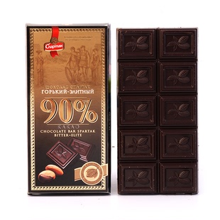 白俄罗斯进口可可脂56%72%90%斯巴达克黑巧克力代餐健身饱腹食品