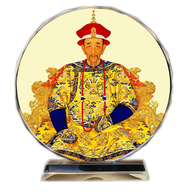 清朝皇帝顺治康熙雍正水晶摆件