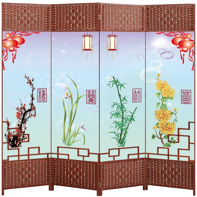 家用可折叠屏风简易双面隔断墙卧室房间客厅移动折屏简约现代布艺