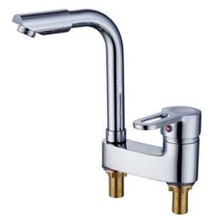 时龙全铜洗脸池水龙头冷热双孔洗脸盆台盆龙头面盆龙头洗手盆家用