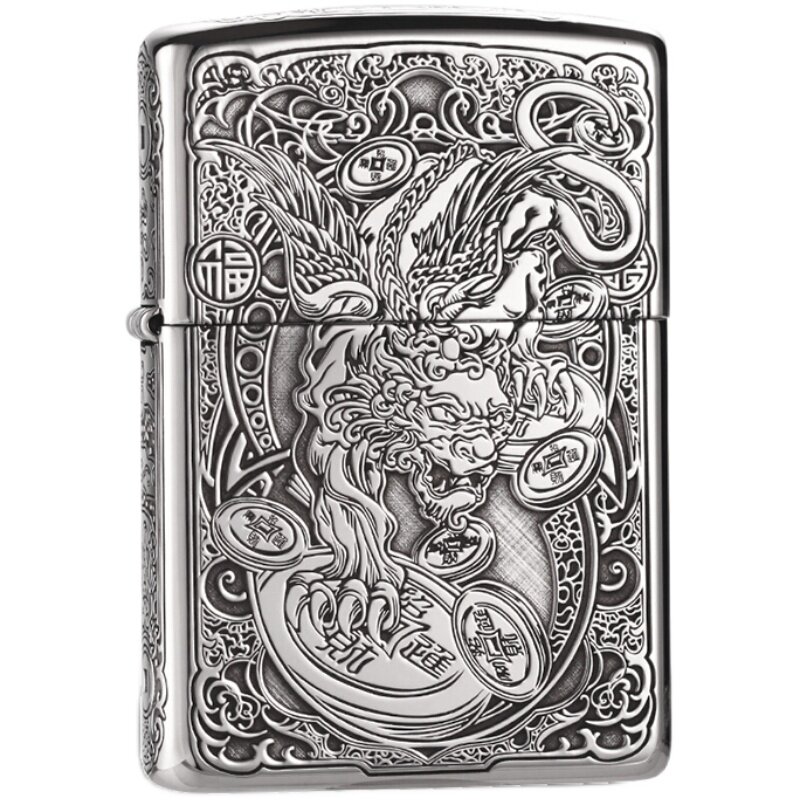 Zippo纯银芝宝煤油打火机