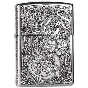 Zippo纯银芝宝煤油打火机